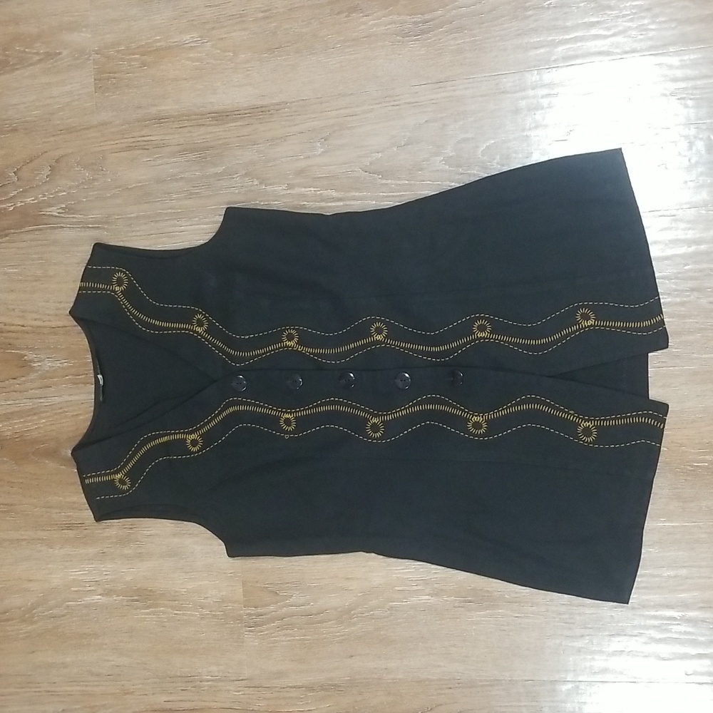(8) Sophisticate Vest Embroidered Workwear Victorian Classy Embellished 90s 80s